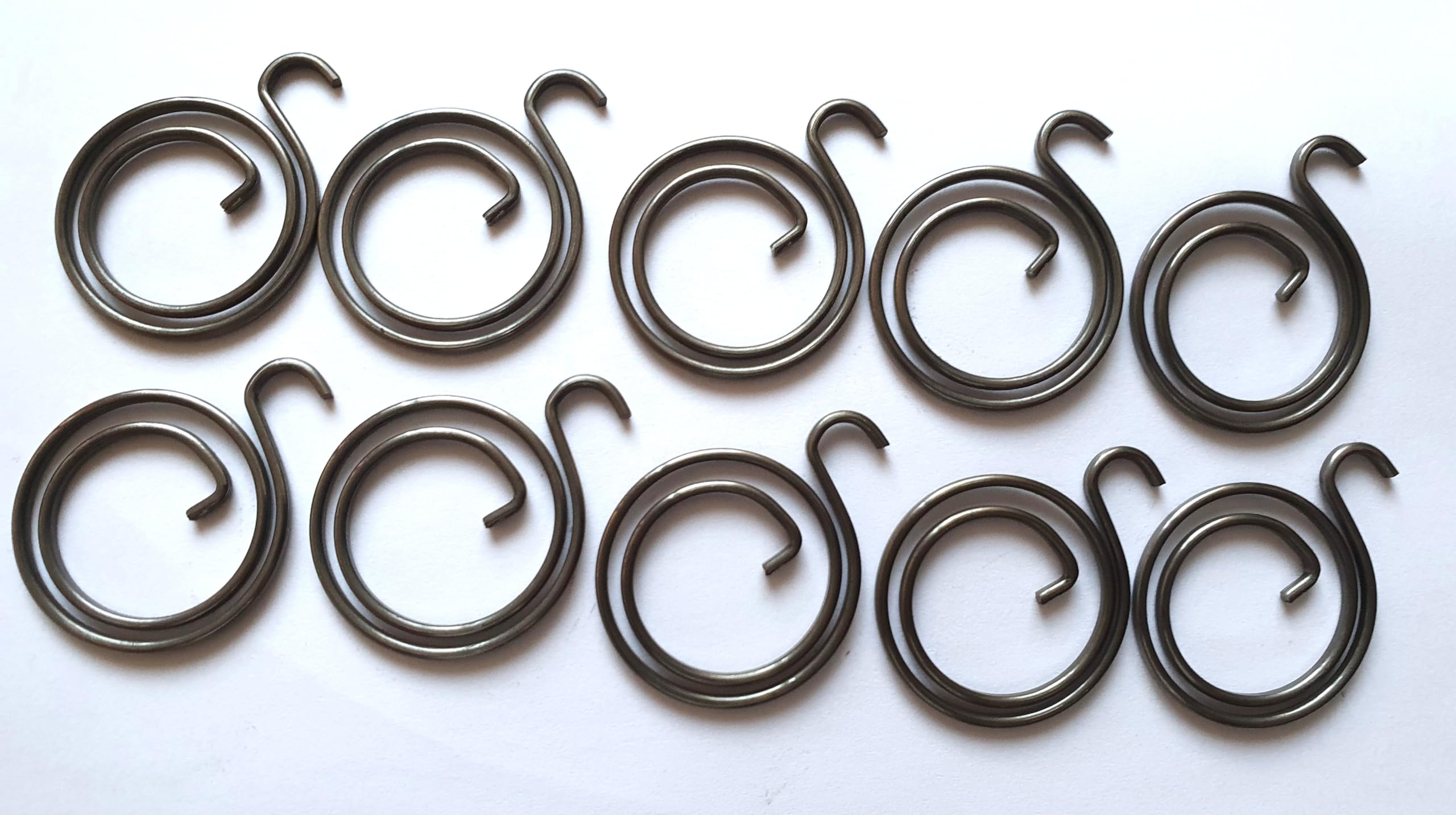 Door Handle Springs 2 Turns x 1.8mm Thickness, Replacement Internal Coil Repair Spring Black Zinc Coating (Set of 2, 4 and 10) (2)