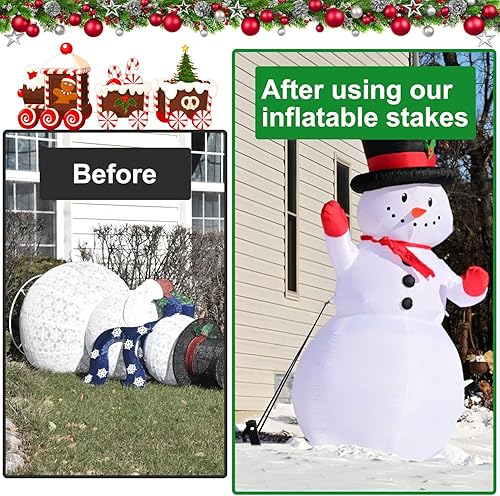 Miniatura 5 de Juego de estacas inflables de plástico, incluye 12 estacas inflables para tienda de campaña, 12 ganchos y cuerda de 65.5 pies, estacas inflables