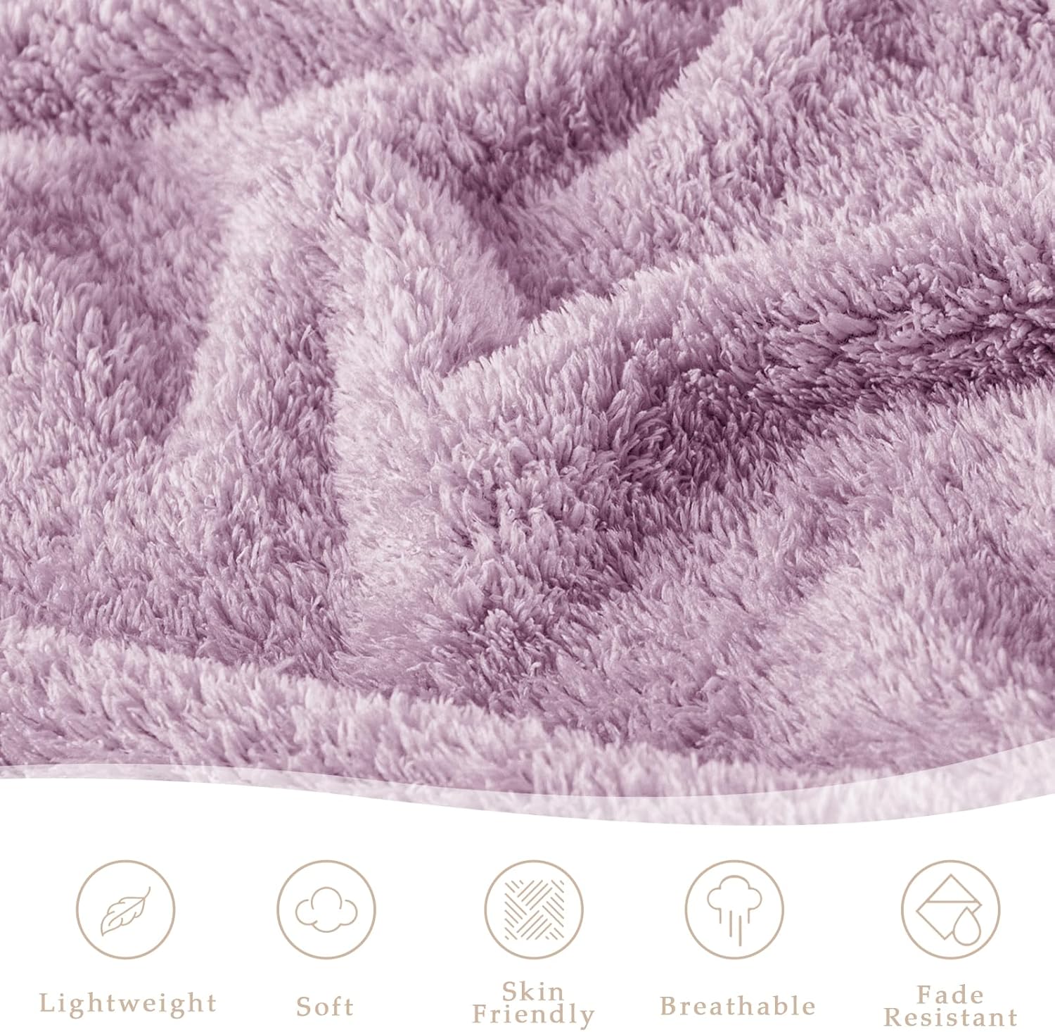 Exclusivo Mezcla Fleece Light Purple Throw Blanket for Couch Sofa, Ultra Soft, Lightweight and Fluffy Blankets for Women, All Season, 50x60 Inches - Image 5