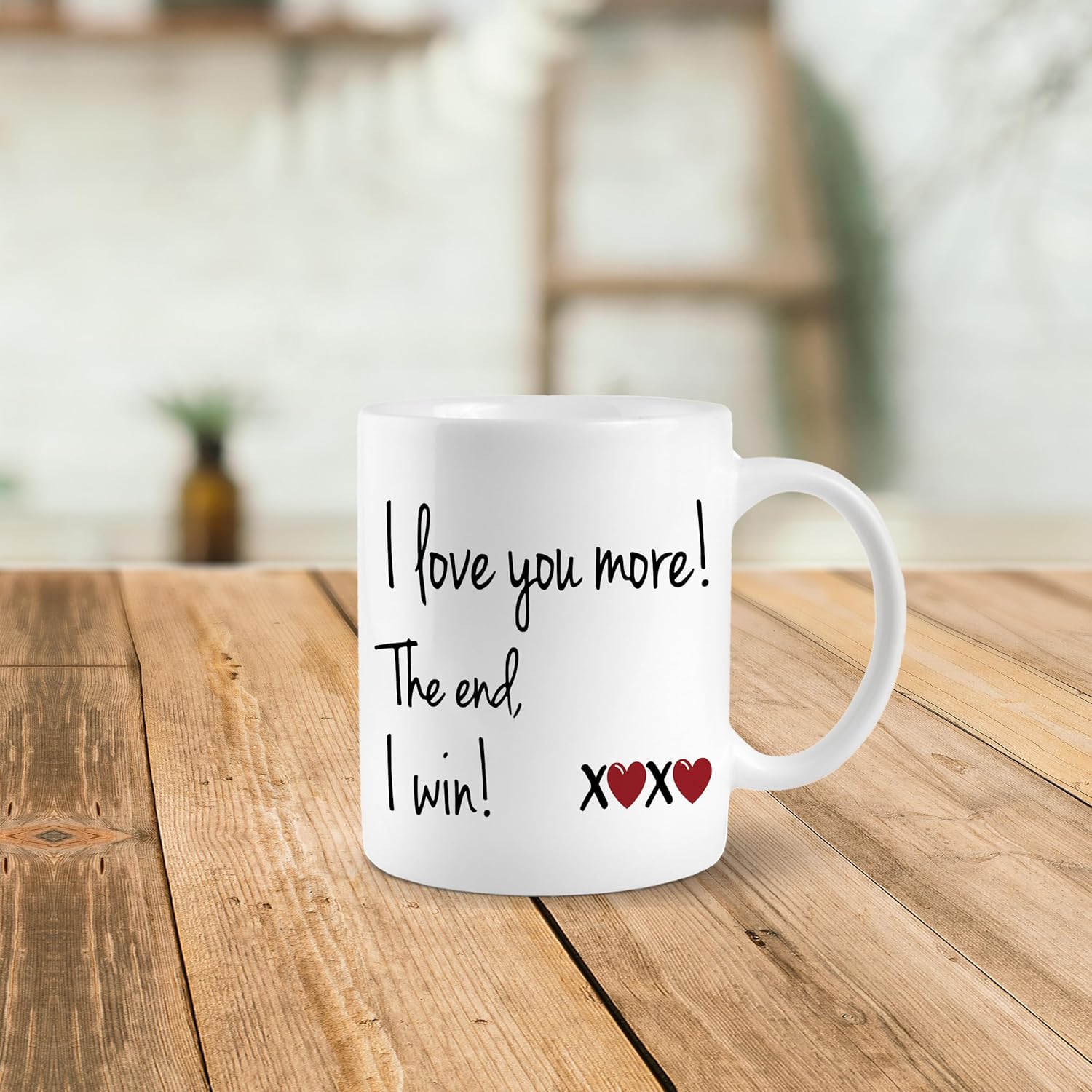 I Love You More the End I Win Mug, Wedding Engagement Gifts for Bride Groom Her Him, Romantic Gifts for Him Her, Valentine's Day Gifts for Men Women Boyfriend Girlfriend Ceramic Coffee Mug 11 oz - Image 3
