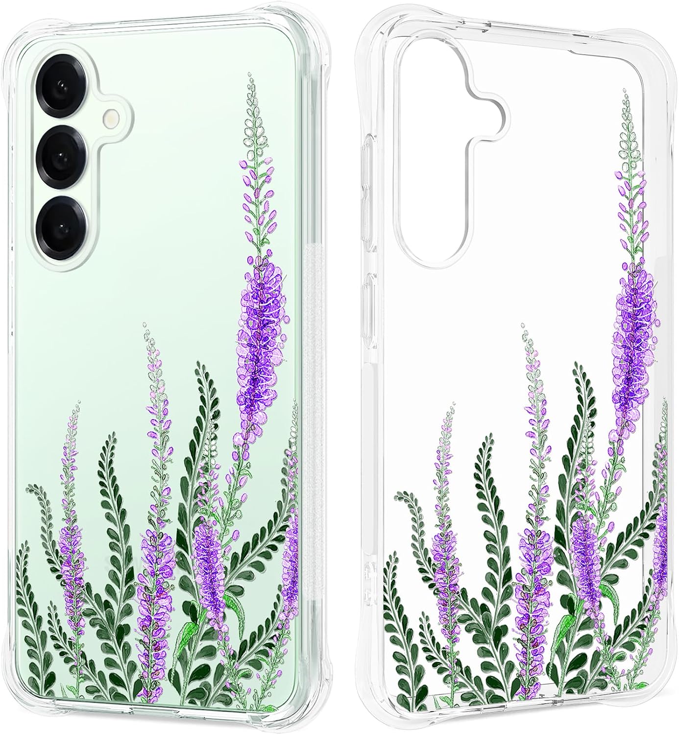Floral Clear Case for Samsung Galaxy S25 Plus (S25+) for Women Girls,Pretty Phone Cover,Flower Design Cute Pattern Slim Flexible Drop Proof Protective TPU Bumper Shell,FL-21