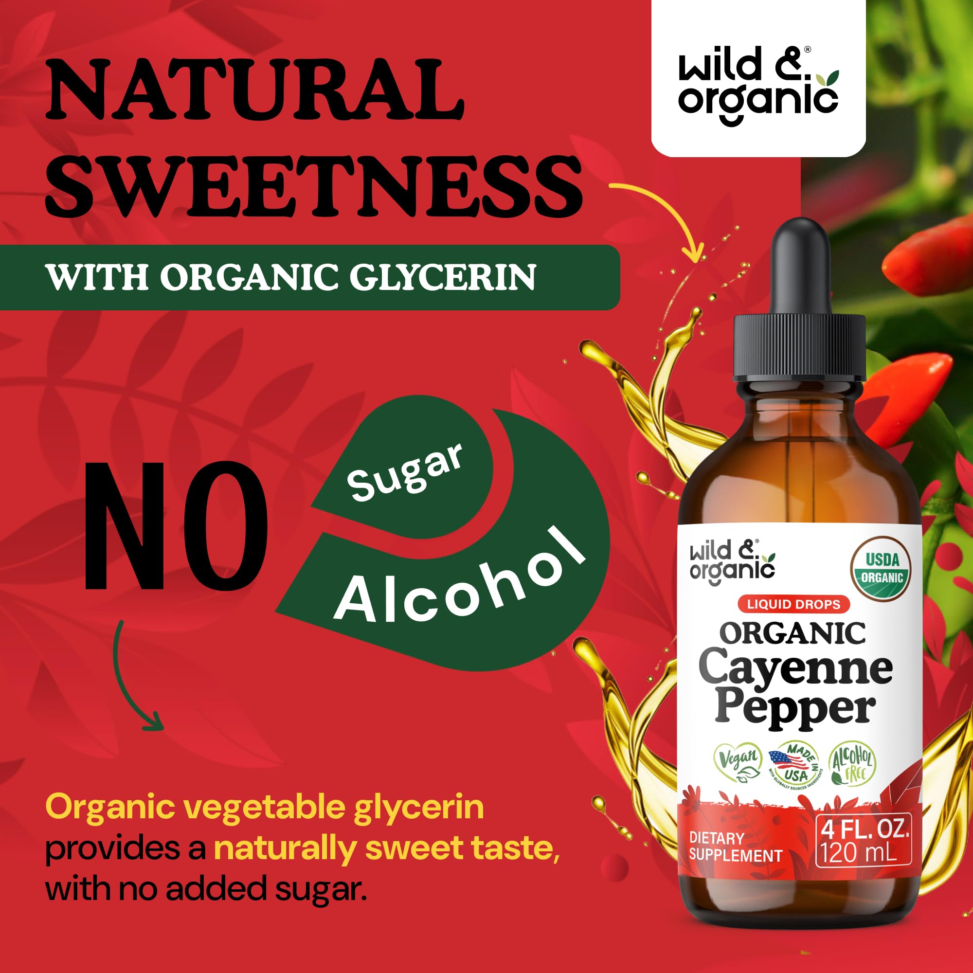USDA Organic Cayenne Pepper Drops - Antioxidant, Digestive Support - 4 oz — Amazon image 6