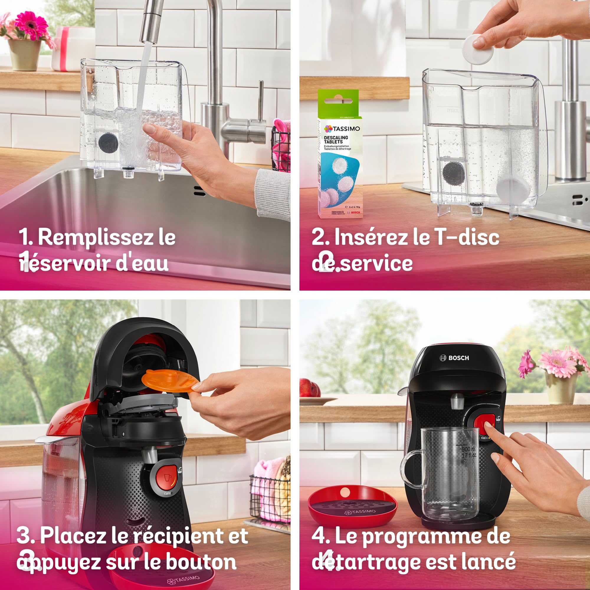 Bosch Machine à café multi-boissons Tassimo Happy friendly, TAS103E, plus de 70 boissons chaudes, OneTouch, cafétière à dosettes, Intellibrew, rouge