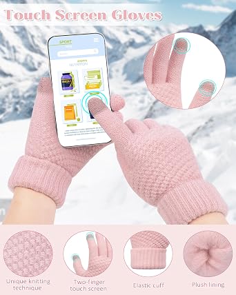 Senker Fashion Ear Muffs for Women, Winter Warm Earmuffs Gloves Set