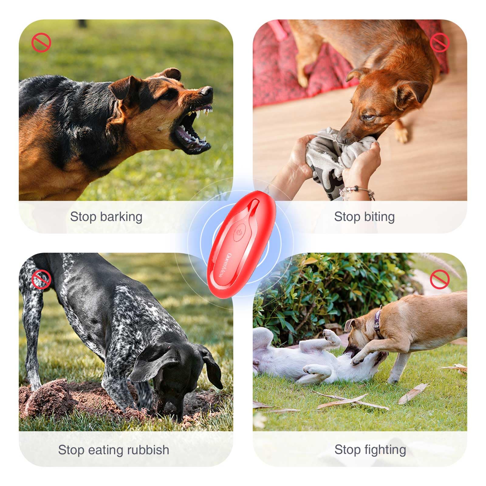 Ahuyentador de Perros, Dispositivo Antiladridos para Perros Ultrasónicos de Frecuencia Variable, Efectivamente Anti Ladridos para Perros de Largo Alcance Interior Exterior