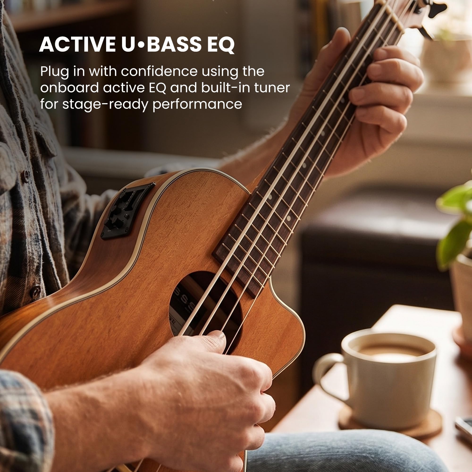 Kala UBASS-SCOUT-FL Scout Fretless U-Bass Ukulele Basso Acustico-Elettrico