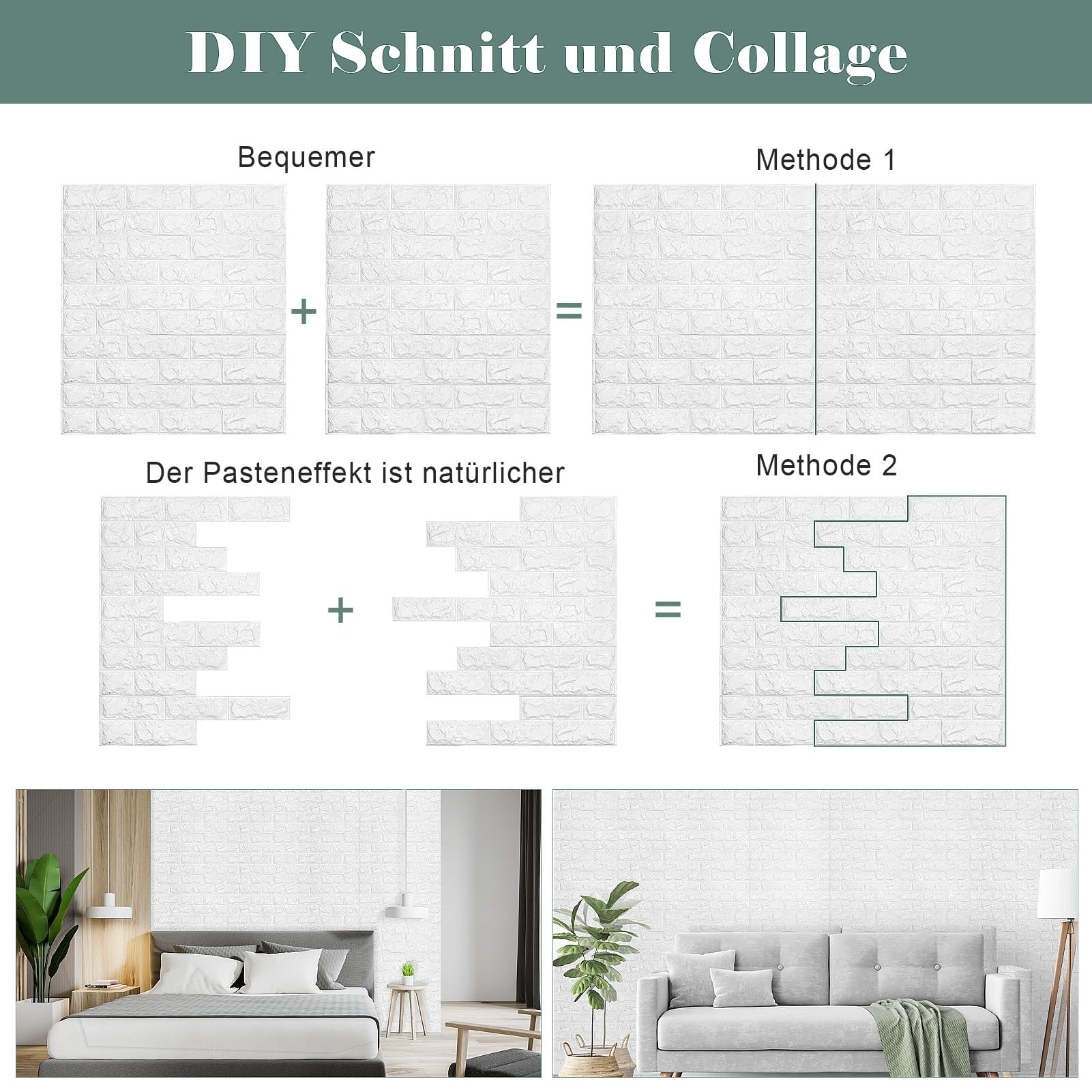 AllRight 20 Stück 3D Wandpaneele Selbstklebend Tapete Steinoptik Wandverkleidung 77 x 70 cm Wasserdicht Wall Panels Wandtattoos Küche Ziegelstein Wandaufkleber Wandplatten Weiß für Wanddeko