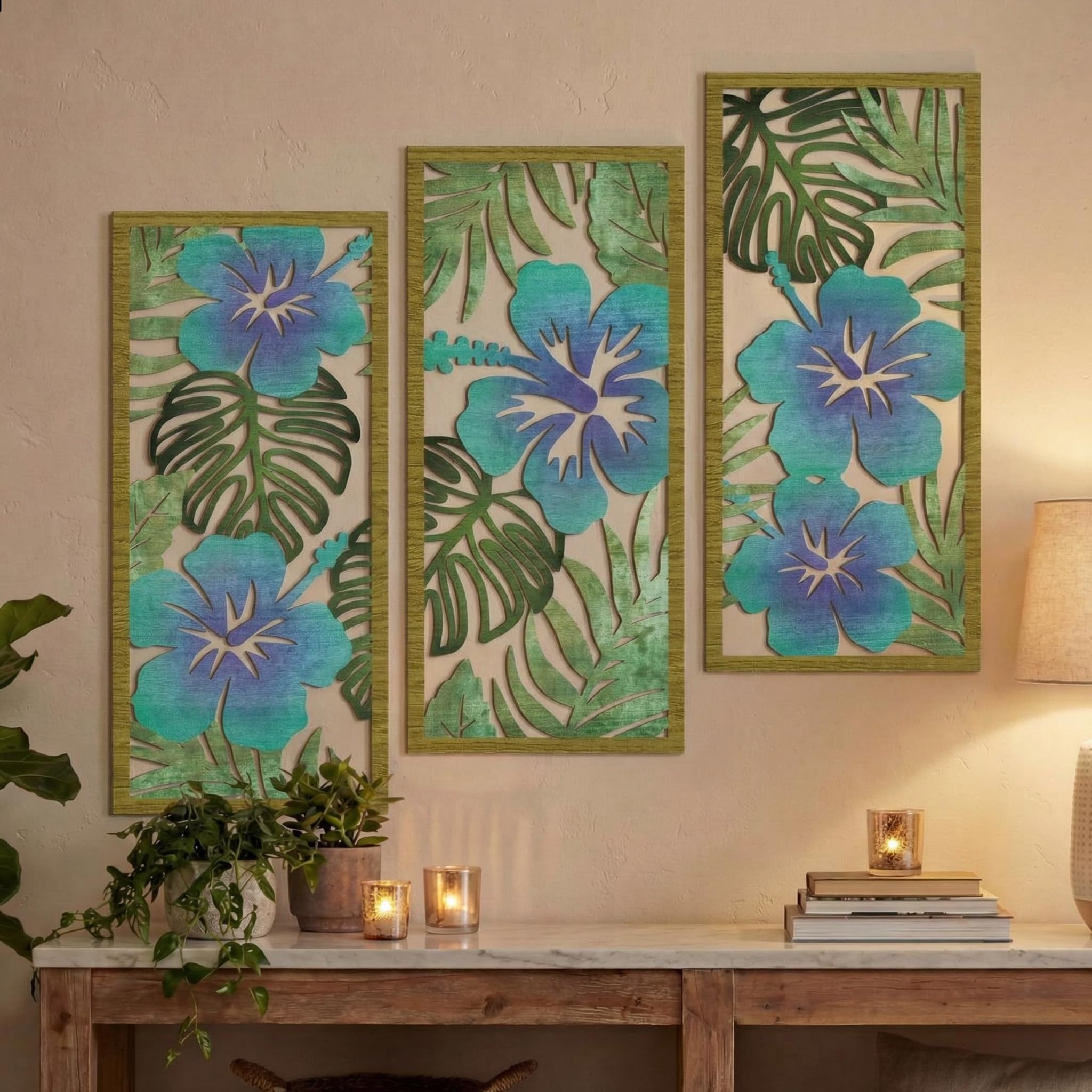 Amazon.com: Threehoney 3 Pcs Tropical Wall Decor 3D Palm Leaf Wall