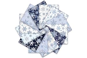 Whaline 12Pcs Snowman Fabric Bundles