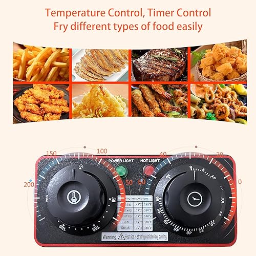 Miniatura 2 de Freidora de 3 litros con cesta para el hogar, freidora pequeña Yangbowan de 1300 W con control de temperatura, control de temporizador, tapa de