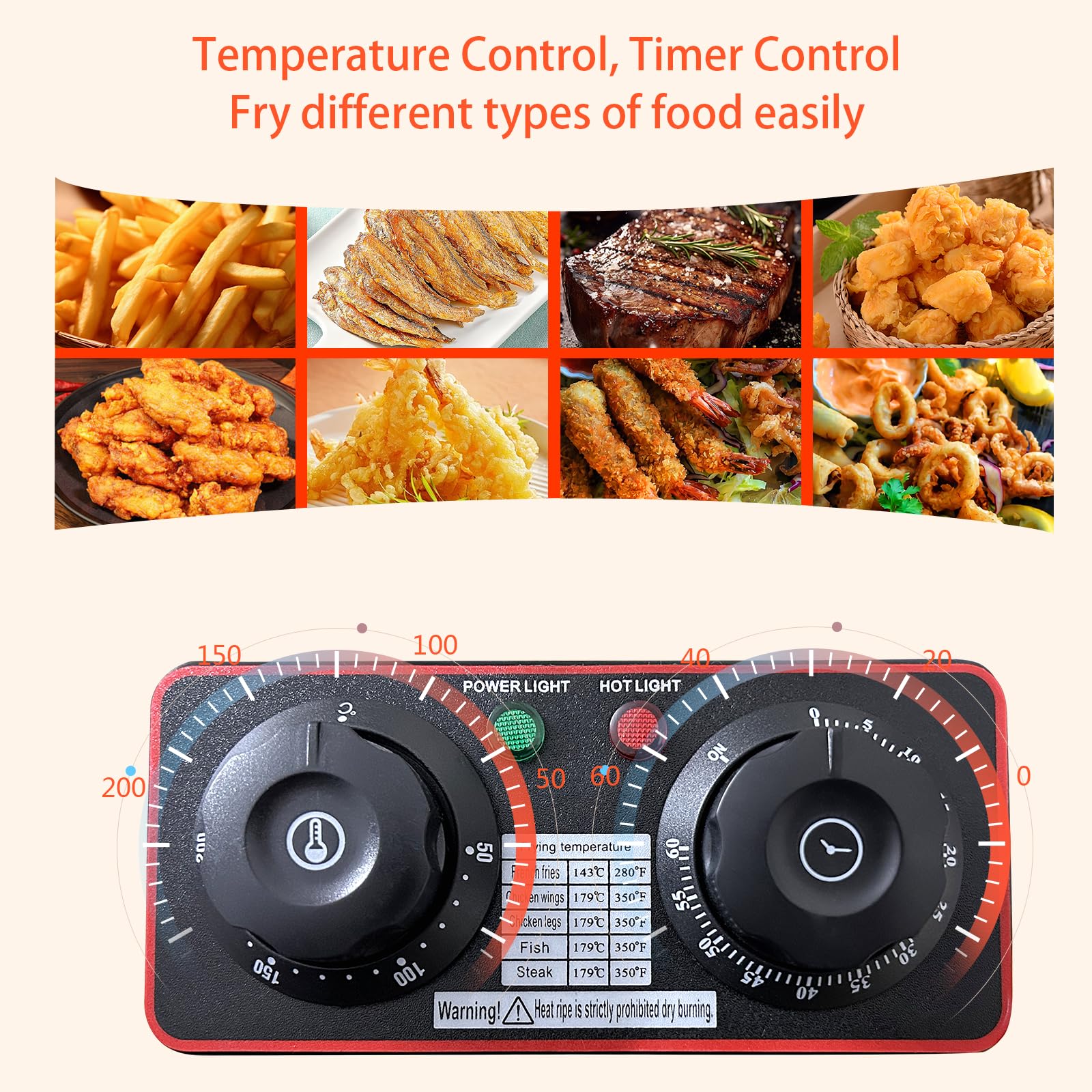 Deep Fryer with Basket, Yangbowan 3L 1300W Small Deep Fryers for Home Use,Fryer Pot with Temperature Control, Timer Control,View Window Lid,Stainless Steel Body Electric Deep Fryer Pot for Restaurant