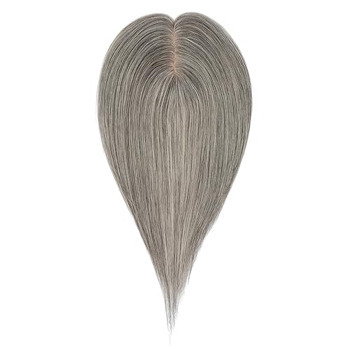 Miniatura 141 de Hairro 100% Real Human Hair Toppers for Women No Bang, Clip in Real Hairpieces, Breathable Silk Base for Covering Greyish Thinning Hair Loss on Top
