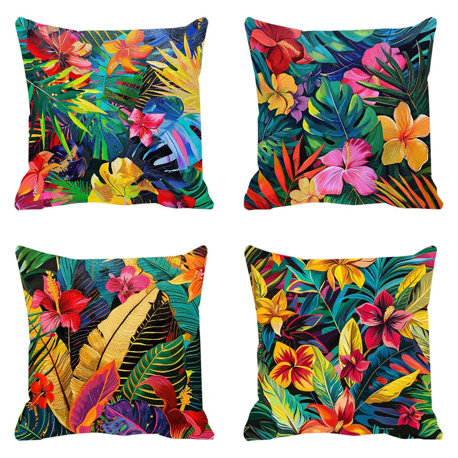 Housse de Coussin en Lin fleurs 50x50cm : l'élégance de la fermeture invisible pour votre canapé