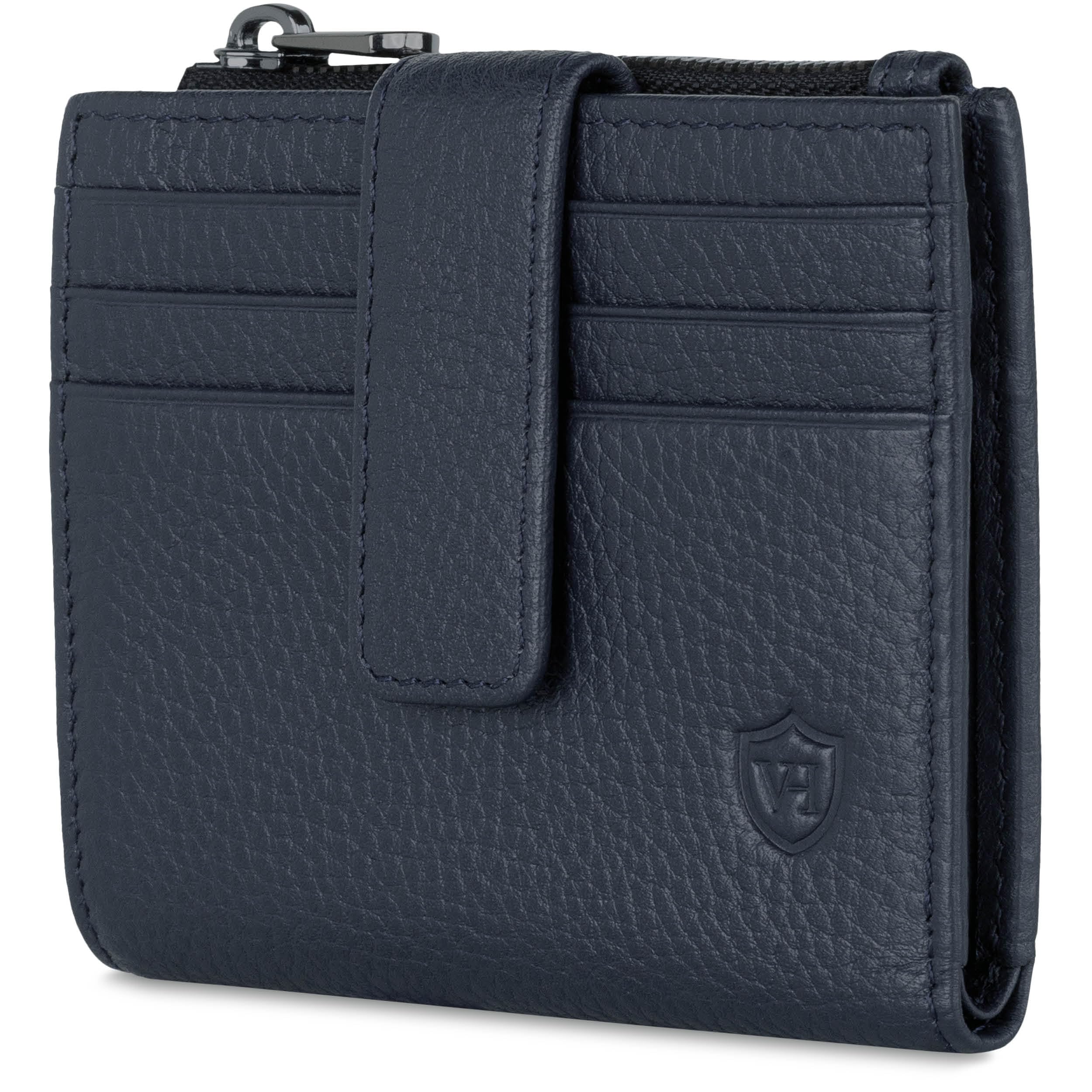 VON HEESEN Leder Kartenetui Geldbörse mit RFID-Schutz - Portemonnaie für Herren & Damen aus echtem Leder - Kartenhalter mit Münzfach - Geldbeutel für Männer und Frauen