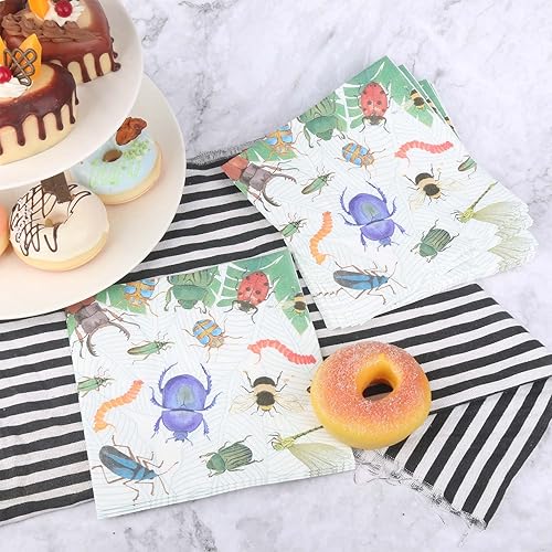 Miniatura 5 de Pandecor Juego de platos y servilletas desechables para fiestas temáticas, sirve hasta 16 invitados, platos de postre y servilletas para fiesta de