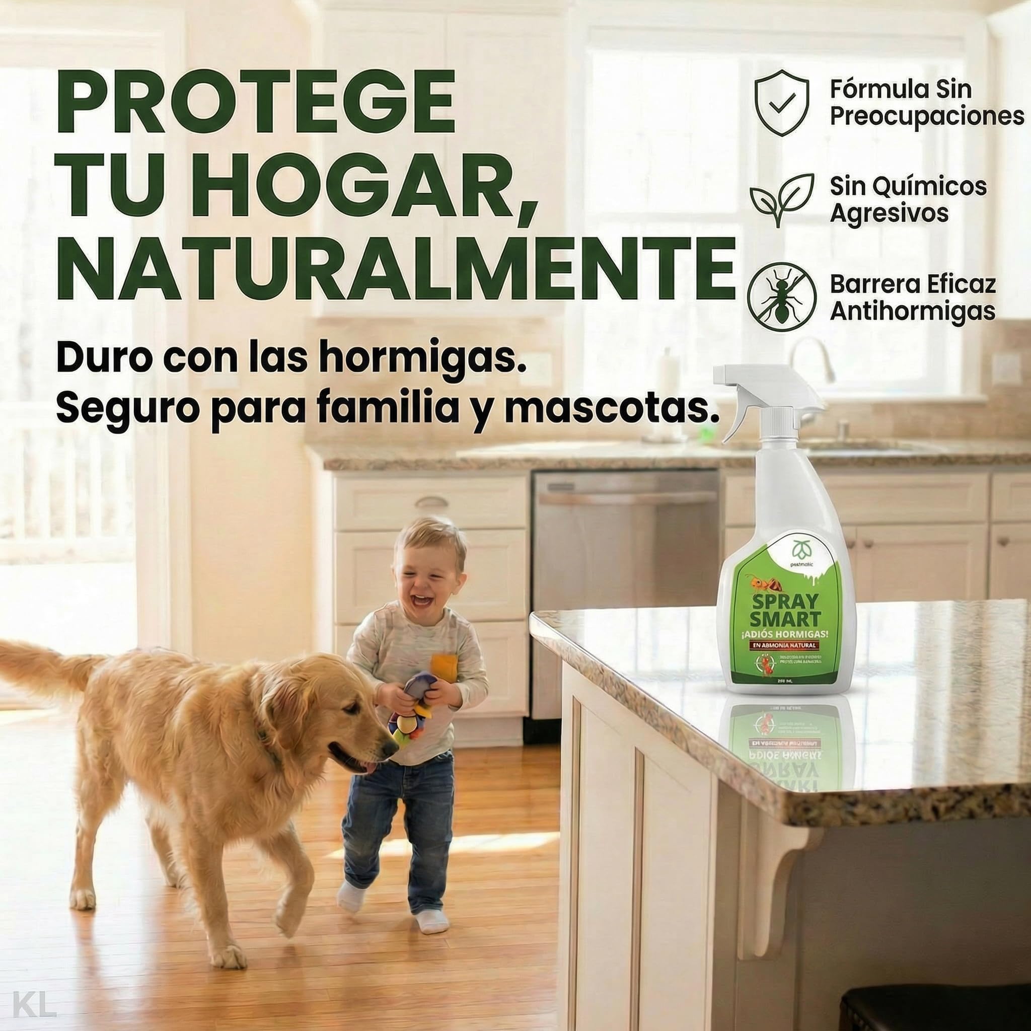 Pestmatic® Spray Antihormigas | Anti Hormigas Interior de Casa y Antihormigas Exterior | Repelente Hormigas Apto Mascotas | Barrera Líquida que Lava y Elimina Físicamente sin Insecticida ni Veneno