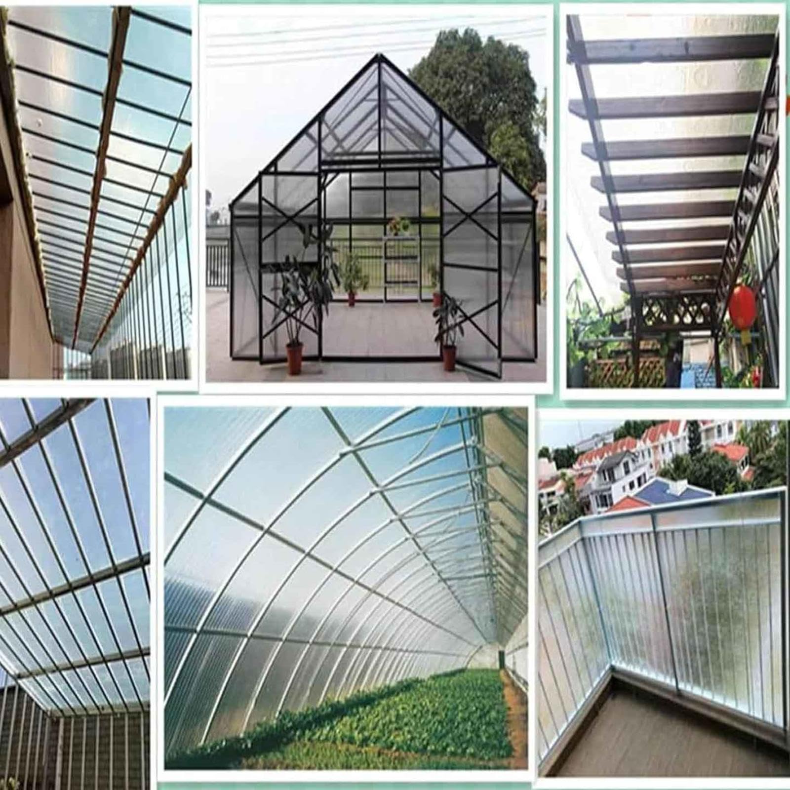 Strato del tetto del policarbonato, copertura esterna resistente ai raggi UV di plastica trasparente e pannelli della serra, spessore durevole 0,8 mm