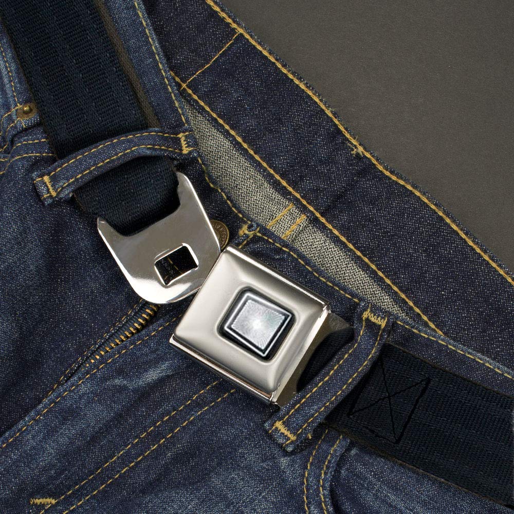 Buckle-Down Belt, Starburst Seatbelt Buckle Reclaimed Black Panel, 24 to 38 Inches