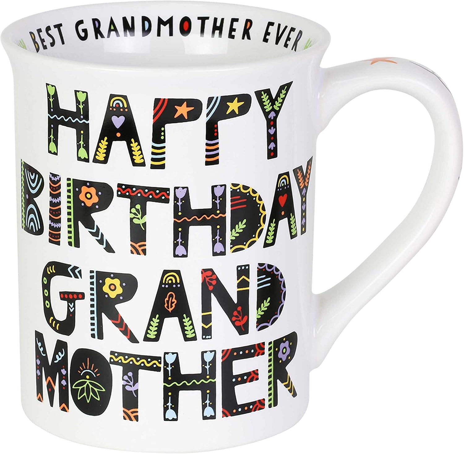 Enesco Our Name is Mud Happy Birthday Grandmother Cuppa Doodle Coffee Mug, 16 oz.