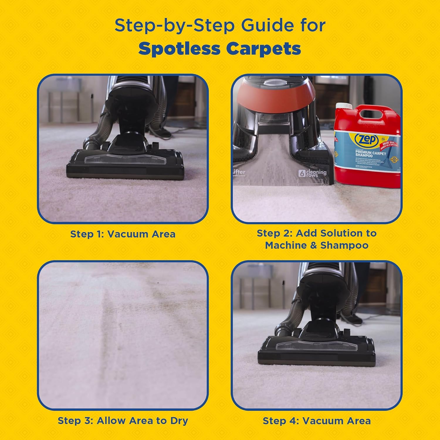 Zep Premium Carpet Shampoo - 2.5 Gal (Case of 2) - ZUPXC320 - Deep Cleaning and Stain Removal, For Carpet Machines