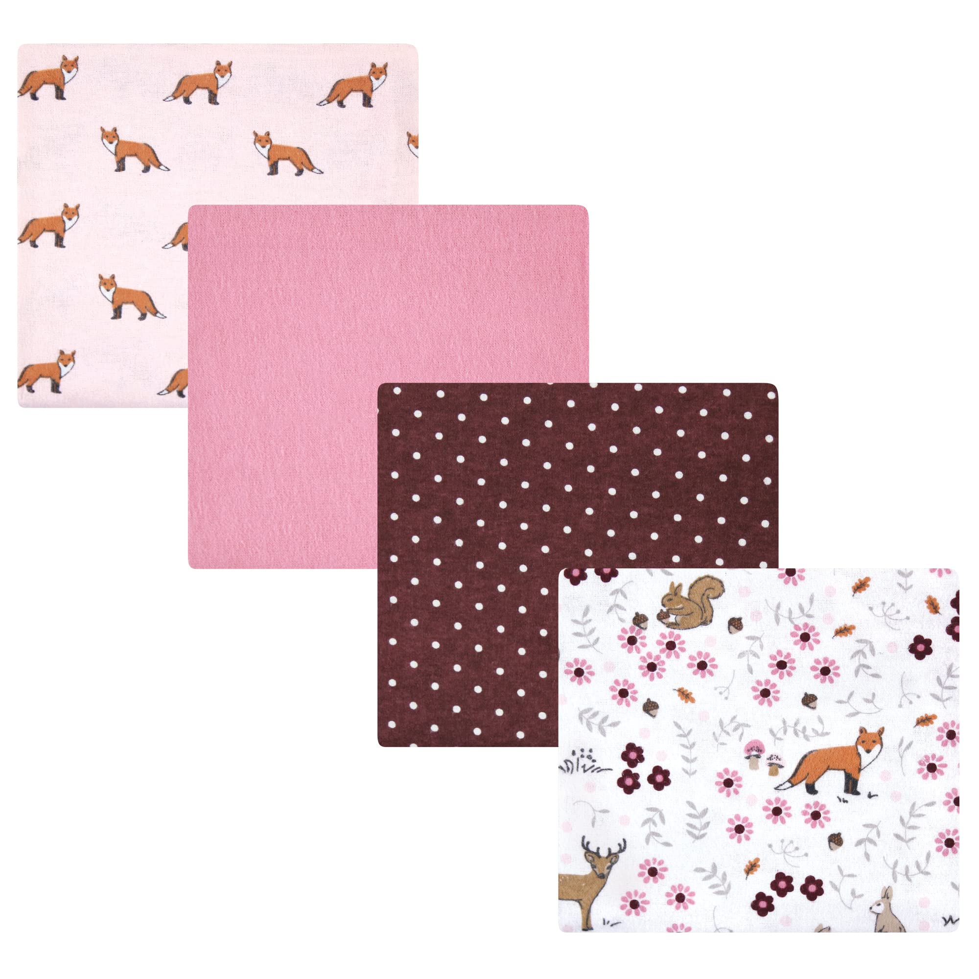 Hudson Baby Unisex Baby Cotton Flannel Receiving Blankets, Woodland Floral, One Size