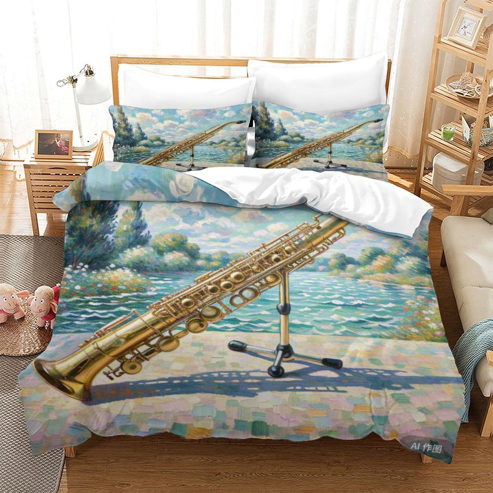 Parure de lit clarinette 3D housse de couette en microfibre 260x220cm et ses taies