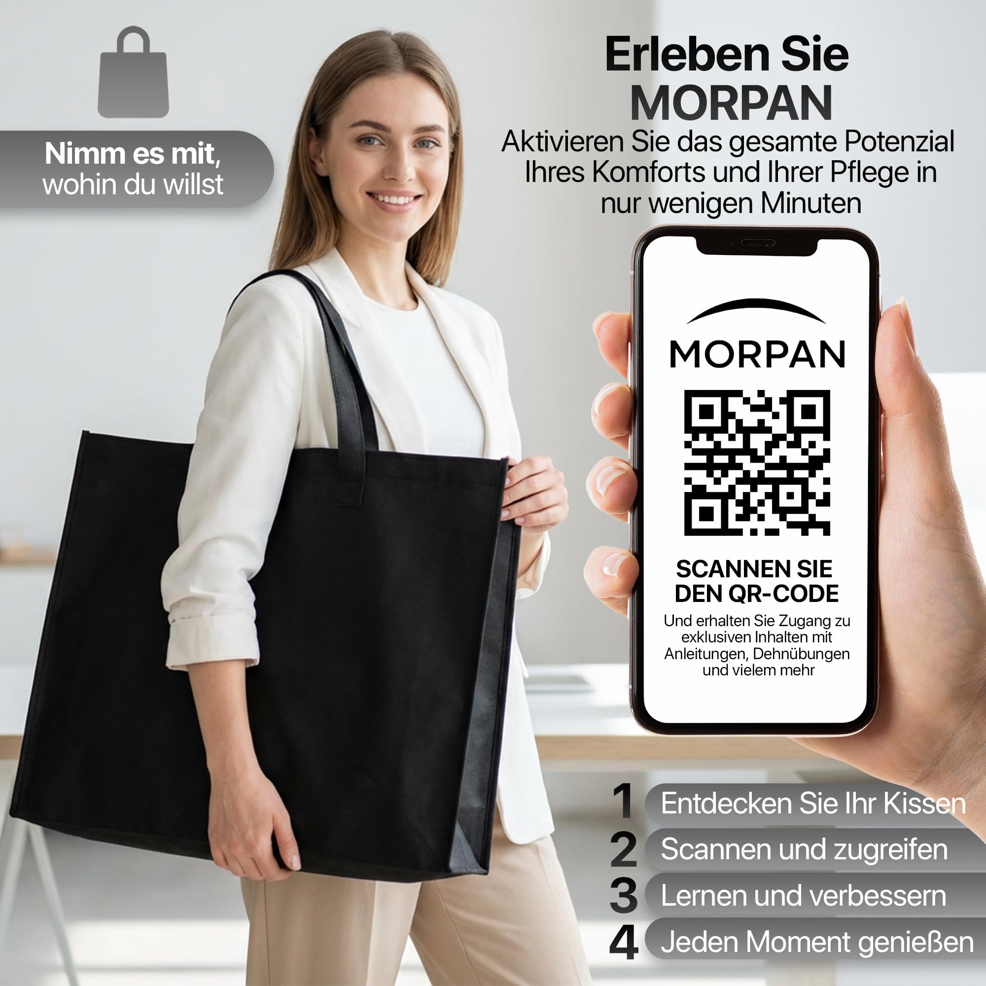 Orthopädisches Sitzkissen Steißbein Memory Foam für Bürostuhl & Auto