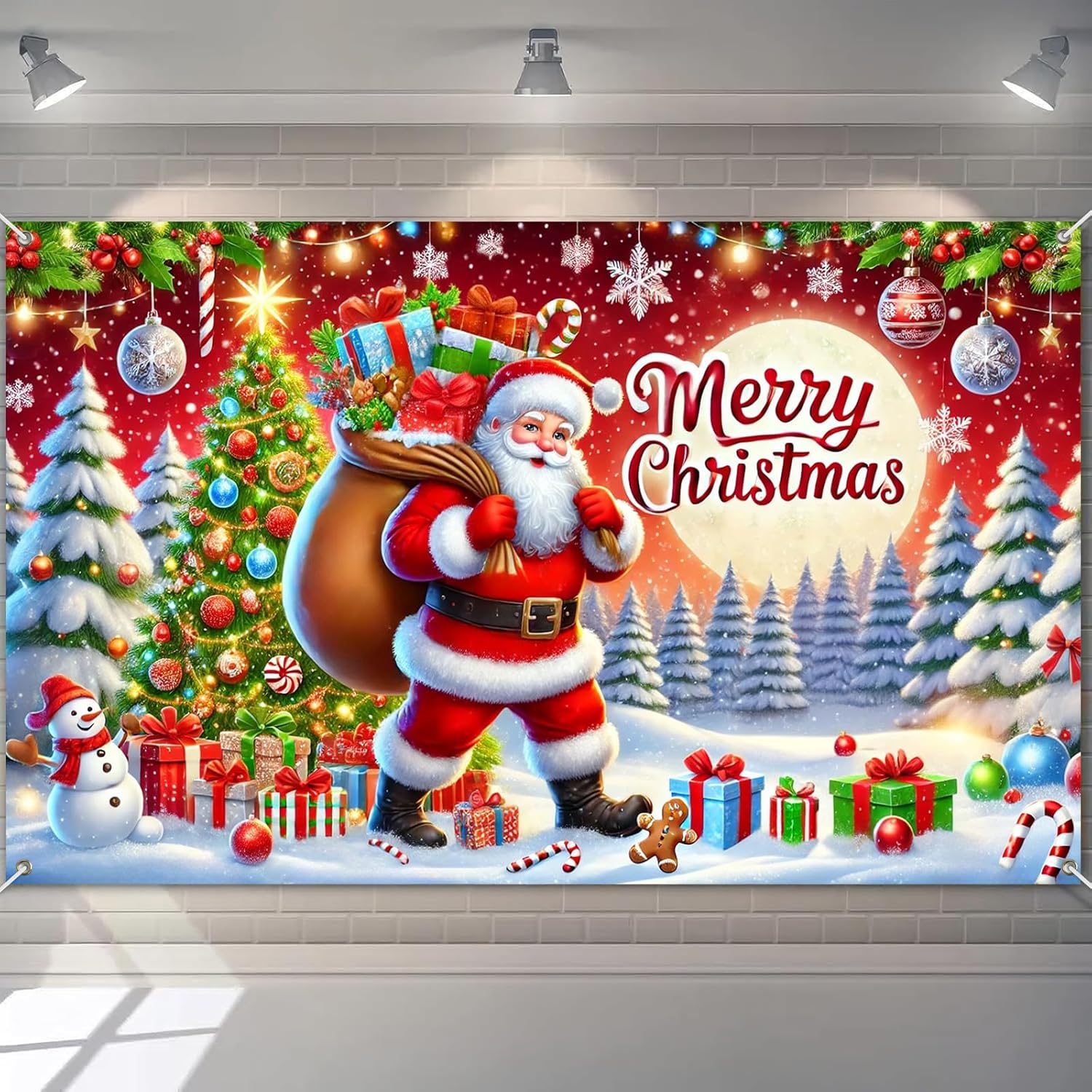 Merry Christmas Banner Santa Claus Christmas Tree Gifts Snowflakes 71×43 Inch Holiday Decorations for Indoor Outdoor Xmas Party Home Decor Winter Wonderland Festive Celebration Backdrop Merry Christmas Banner Santa Claus Christmas Tree Gifts Snowflakes 71×43 Inch Holiday Decorations for Indoor Outdoor Xmas Party Home Decor Winter Wonderland Festive Celebration Backdrop