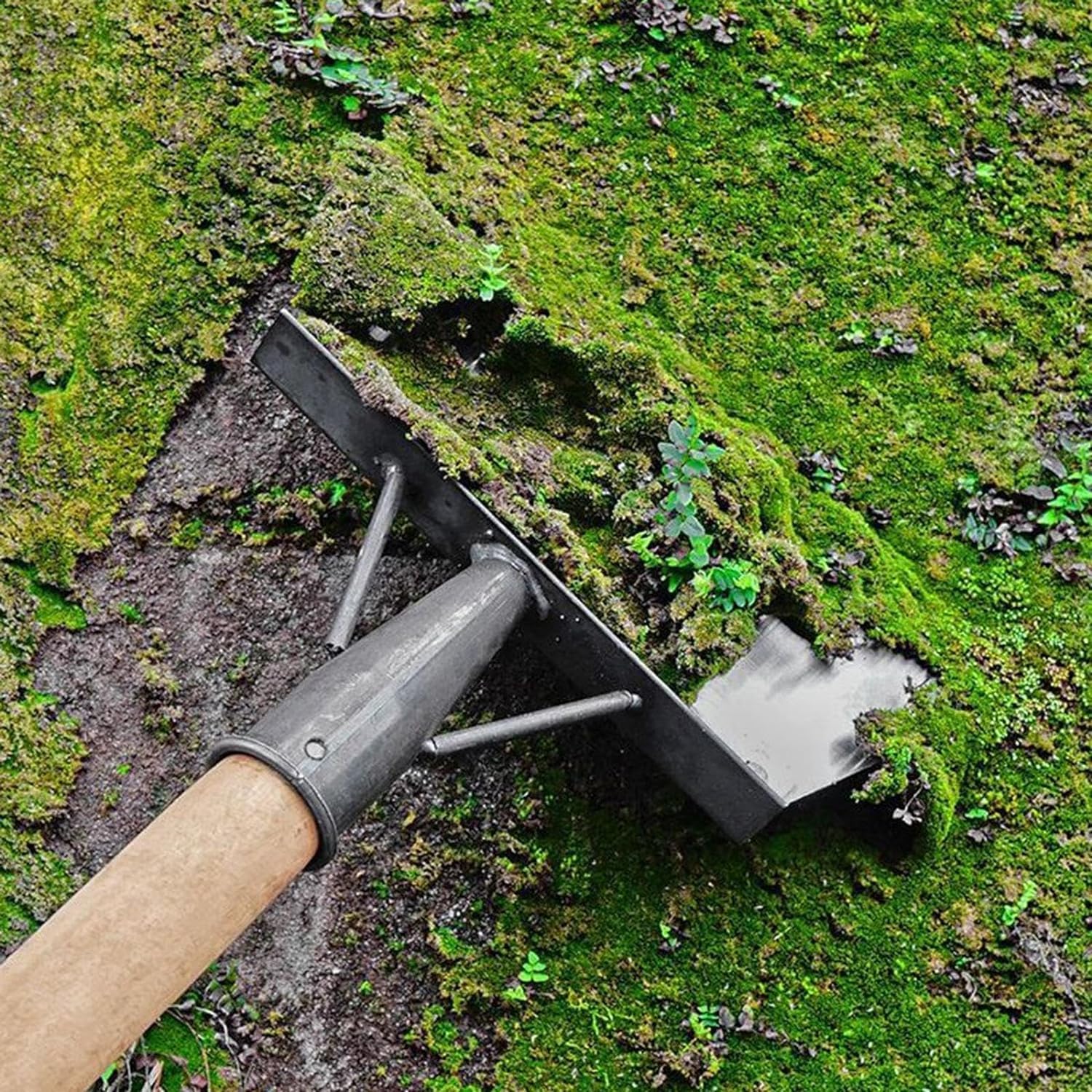 KRUFE® Heavy Duty Steel Cleaning Shovel with Long Handle | Multipurpose Garden Hoe & Scraper for Weeding Grass Removal Landscaping Mud Snow Outdoor Cleaning | Durable Metal Waste Remover Tool - Image 6 thumbnail