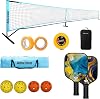 Pickleball Set with Net, 22FT Portable Pickleball Net with 2 USAPA Approved Fiberglass Surface Pickleball, 4 balls, 2 Towels, Carrying Bag, Backpack, Rolls of Court Marking Tape & Measuring Tape