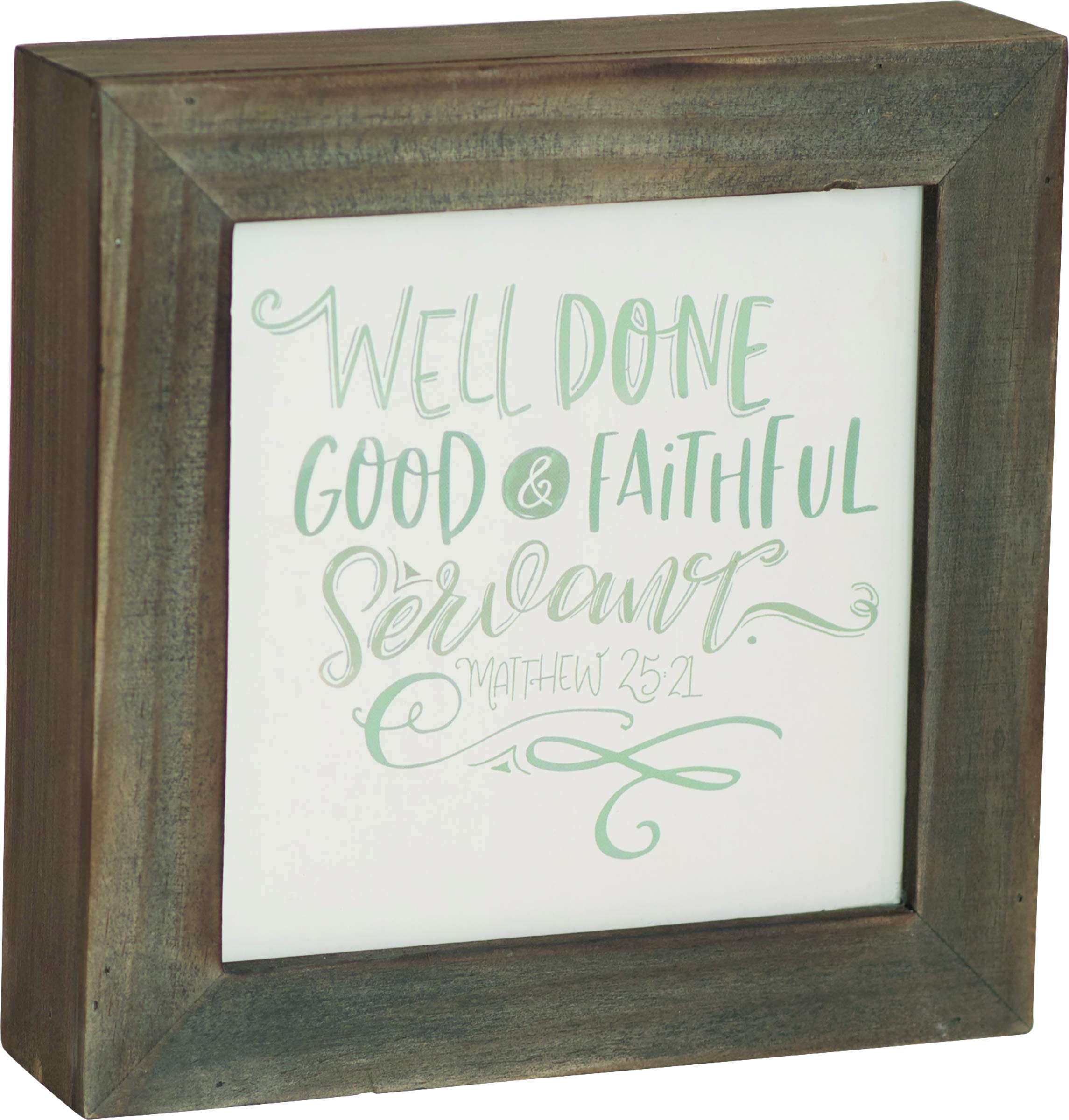 Carpentree Faithful Servant Box Plaque, Multi