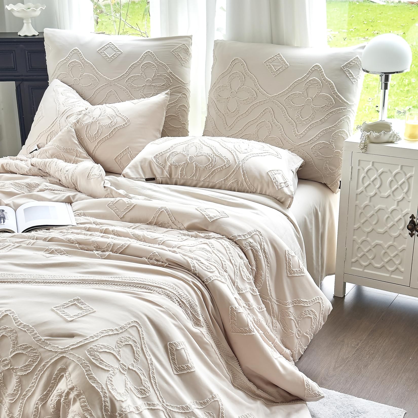 Boho Schmusetuch Set Queen - beige getuftet