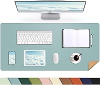 Vista 18 de Protector de escritorio de cuero, tapete de escritorio grande con corcho natural y cuero PU, alfombrilla para mouse, alfombrilla de escritorio