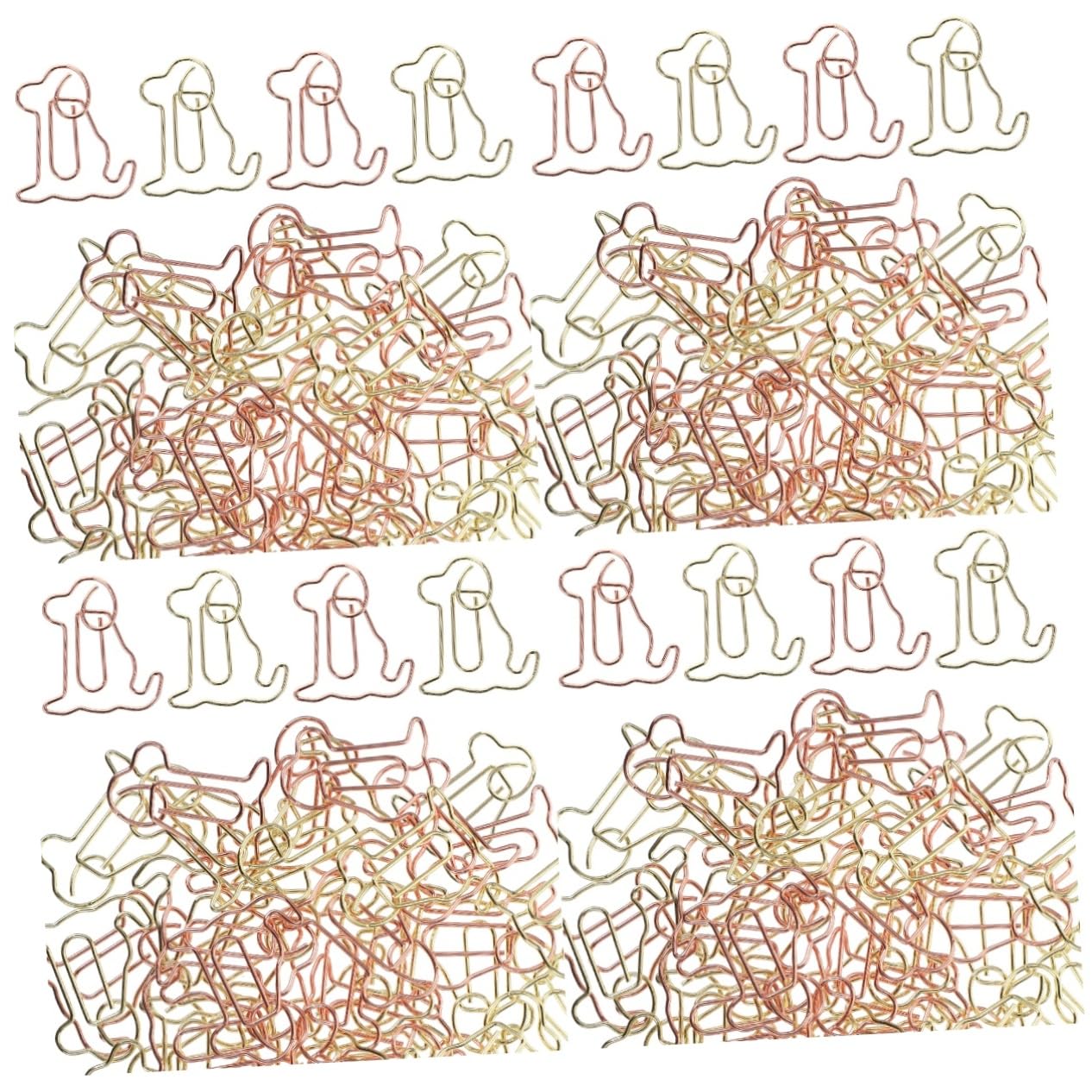 OSALADI 4 Set Segnalibri Multicolore A Forma Di Misurare Display Di Carta Dog Graffetta Animale Cane Animale Domestico Colorato Piccolo Bassotto Carino Acciaio Inossidabile 50 Pezzi * 4