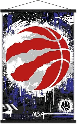 Trends International NBA Toronto Raptors - Póster de pared con logotipo Maximalist 23, 22.37 x 34.00 pulgadas, paquete de impresión y colgador negro