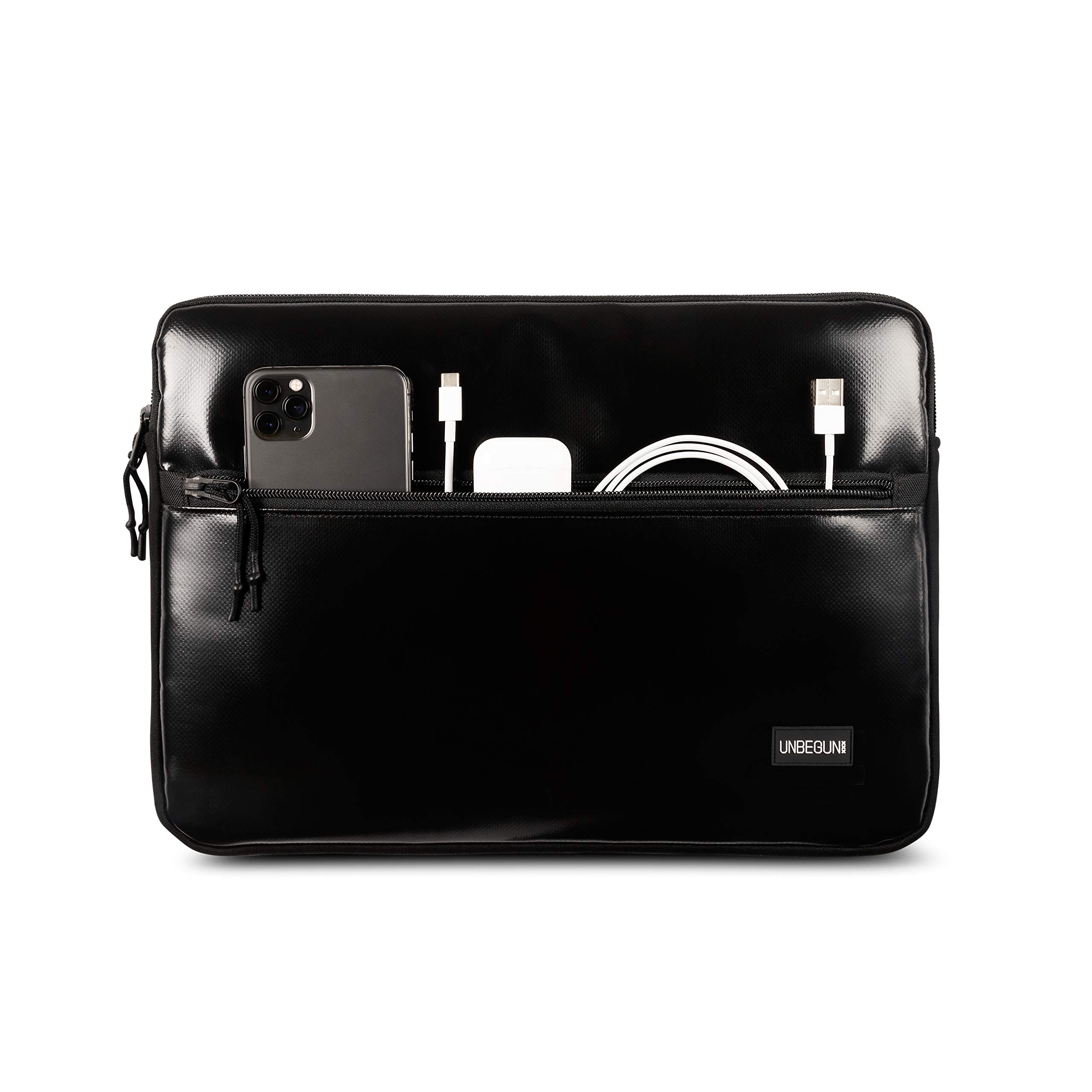 Custodia per MacBook Pro 13 con scomparto (dal tessuto upcycled) - Nero eco laptop Sleeve per MacBook Pro 13" (2018/2019/2020)