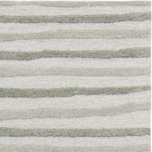 Miniatura 5 de MARTHA STEWART Collection by SAFAVIEH - Alfombra Nimbus Cloud Gray MSR3619A de 8 x 10 pies, hecha a mano, a rayas, de lana y viscosa