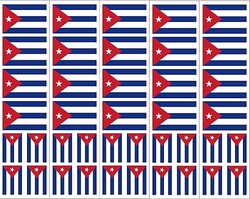40 pegatinas extraíbles: bandera de Cuba: recuerdos de fiesta cubana, calcomanías