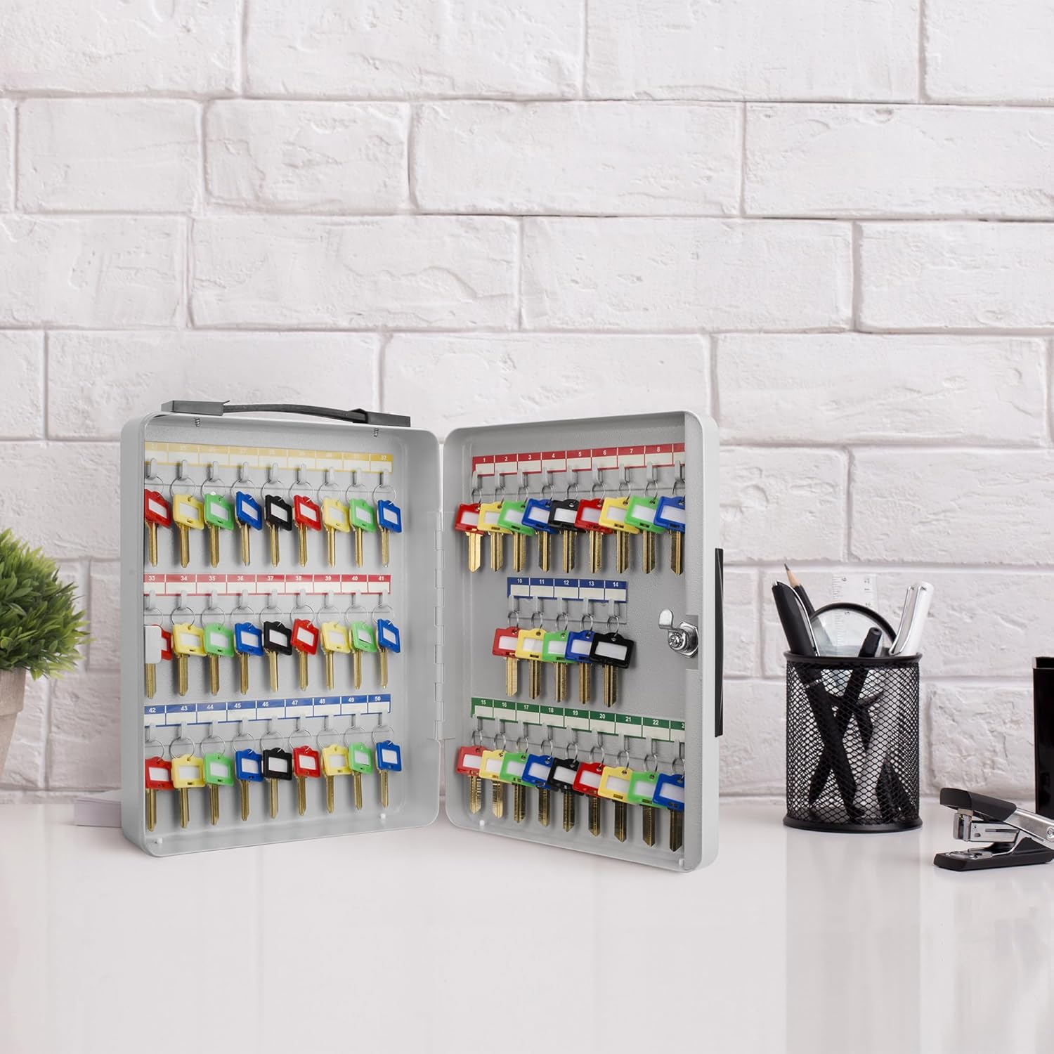 Barska Key Lock Key Cabinet Lock Box with Numbered Hooks and Tags - 50 POSITION - PORTABLE