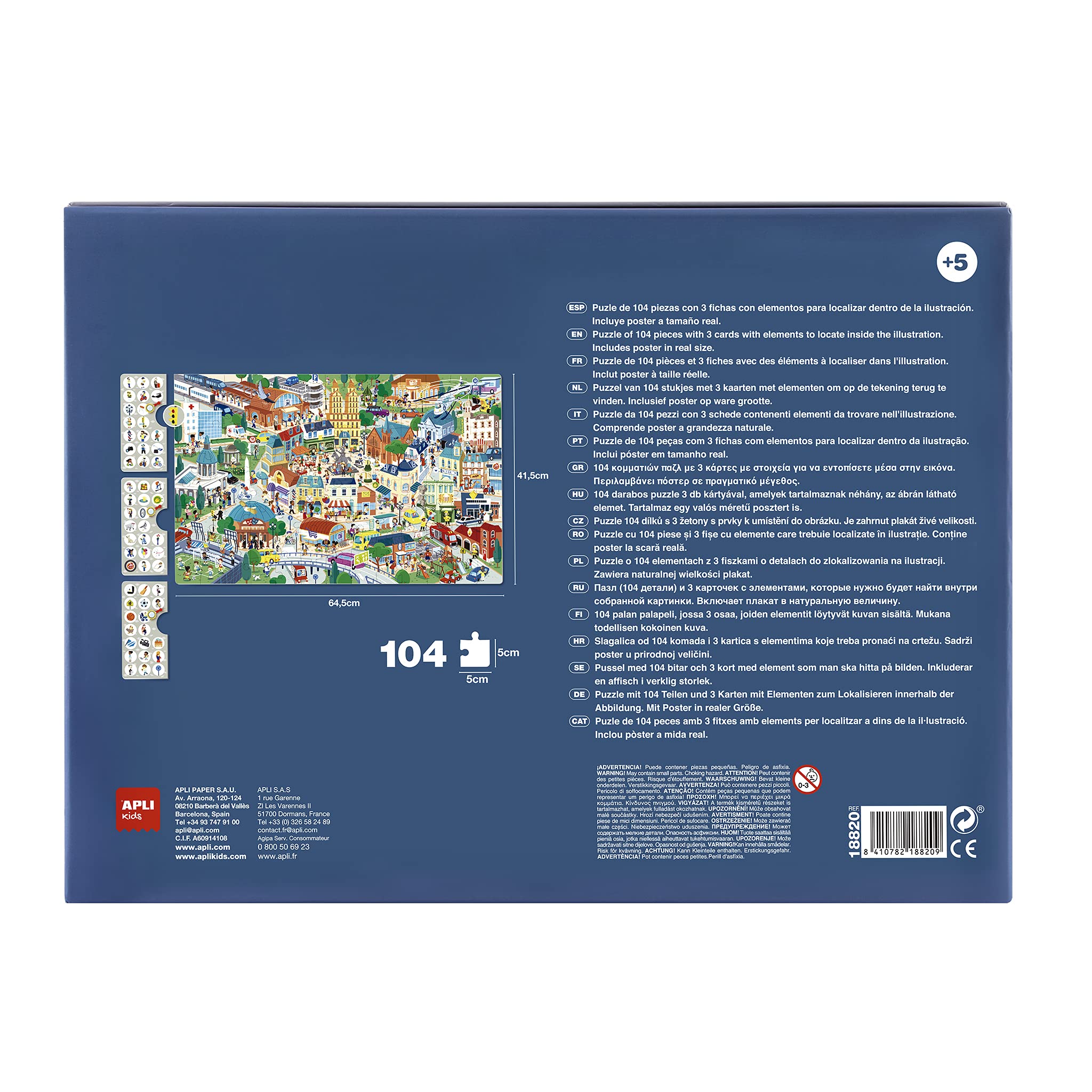 Apli Kids- Barco Barca, Pirata Puzzle Osservazione, 104 Pezzi