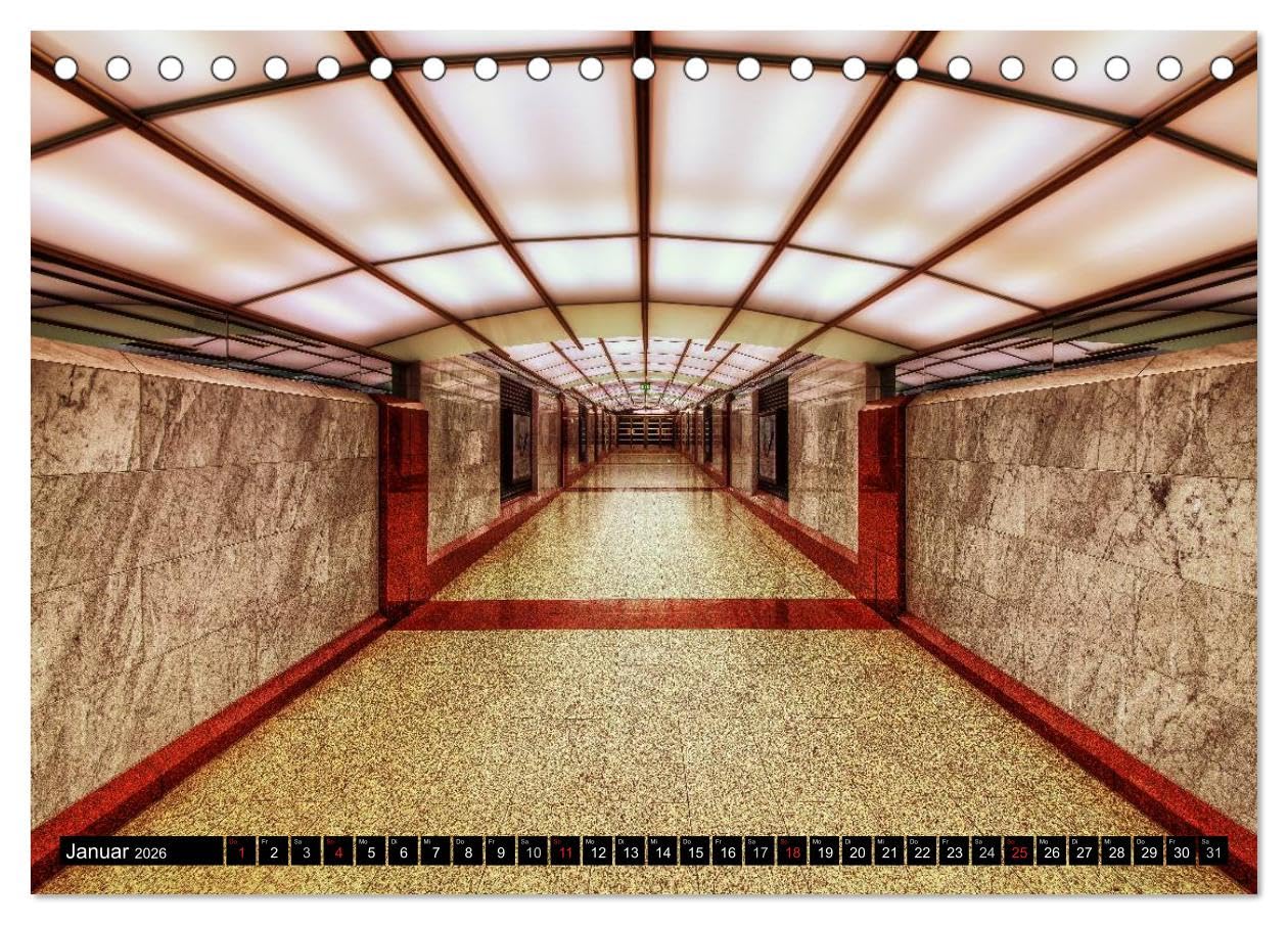 Frankfurt - mit der U-Bahn erfahren (Tischkalender 2026 DIN A5 quer), CALVENDO Monatskalender: Impressionen aus der Frankfurter Unterwelt