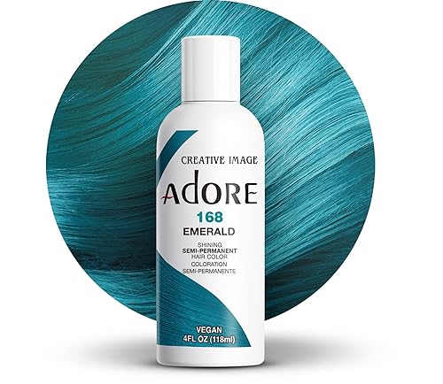 Adore Tinte semipermanente para el cabello, vegano y libre de crueldad, 4 onzas líquidas, 168 Emerald (paquete de 1)