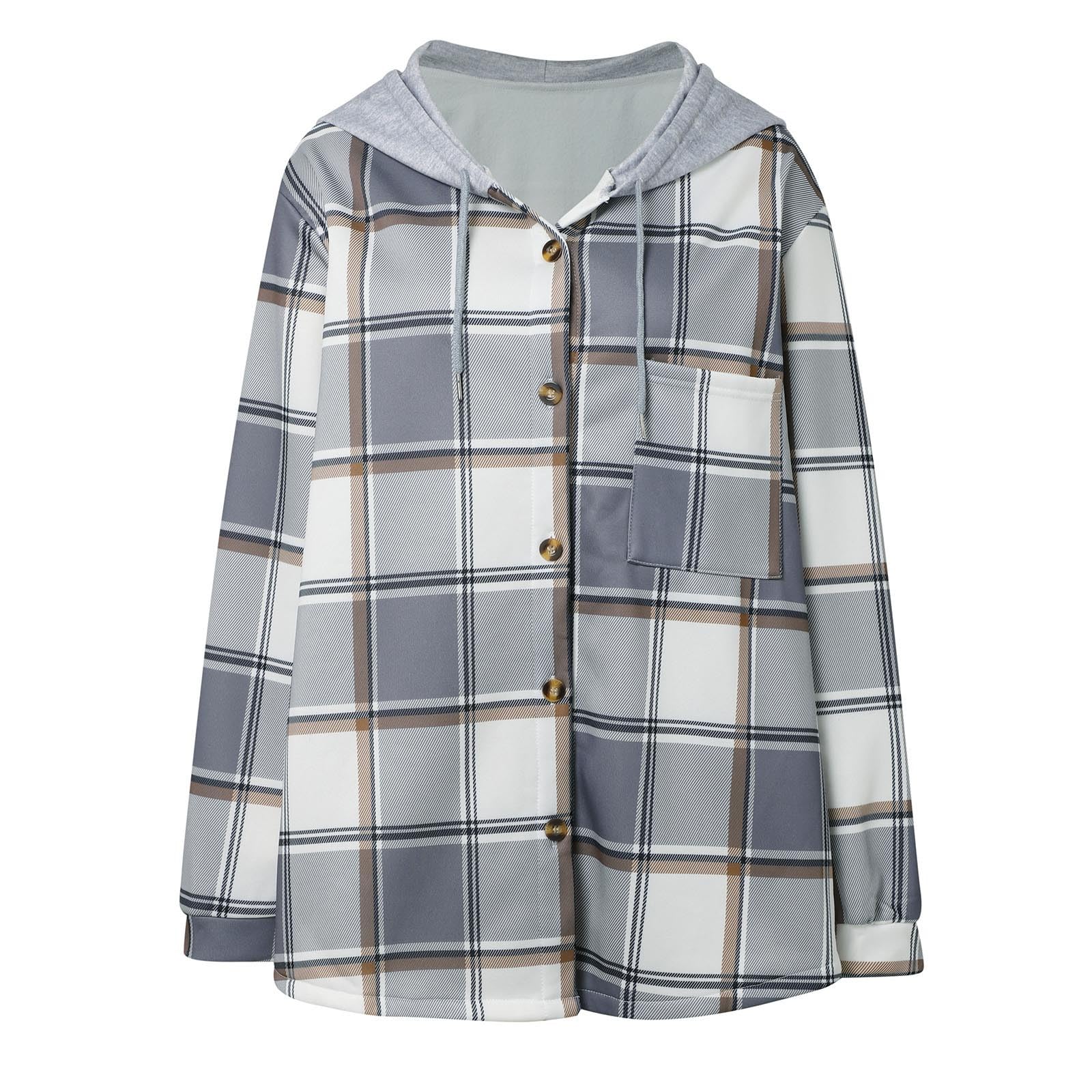 Abrigo a cuadros para mujer, chaqueta de entretiempo a prueba de viento, chaqueta de ocio, chaqueta de trabajo, chaqueta de trabajo, moda de manga larga, cortavientos, chaqueta cálida,