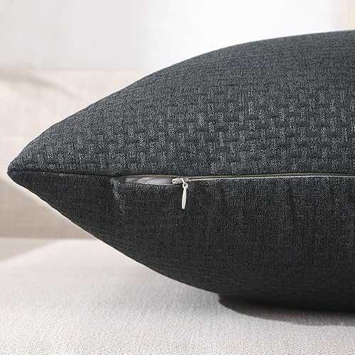 Miniatura 4 de Jepeak - Funda de cojín de lino de arpillera con diseño de rombos