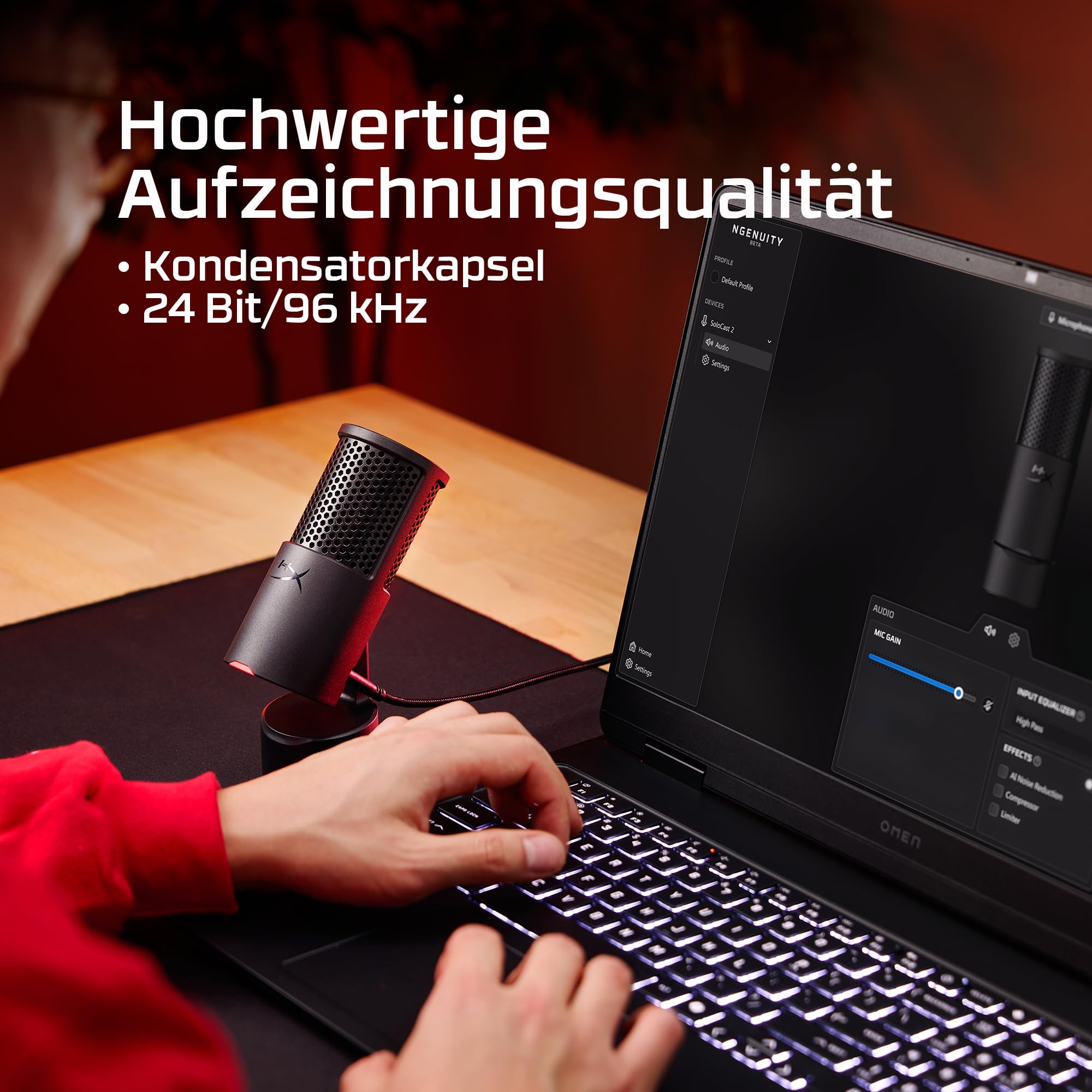 HyperX SoloCast 2 USB-Mikrofon – Gaming & Streaming Mikrofon mit Tap-to-Mute – Bild 9
