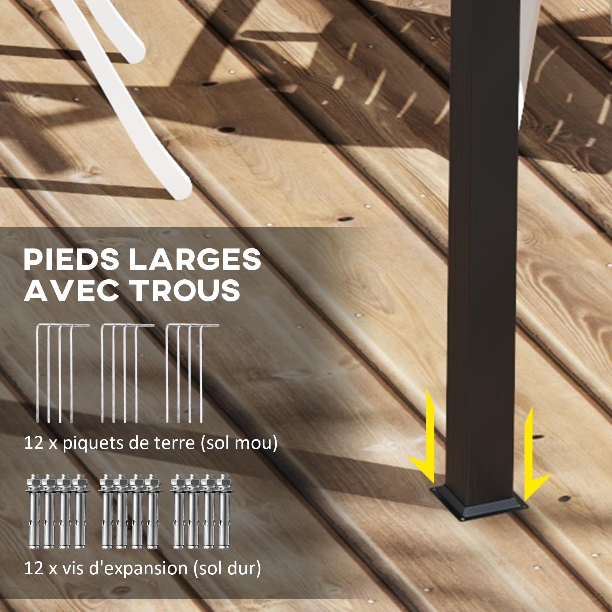 Outsunny Pergola Jardin Exterieur 3,6 x 6 m coulissante rétractable pour terrasse Structure en Aluminium + Toile Polyester - Gris foncé
