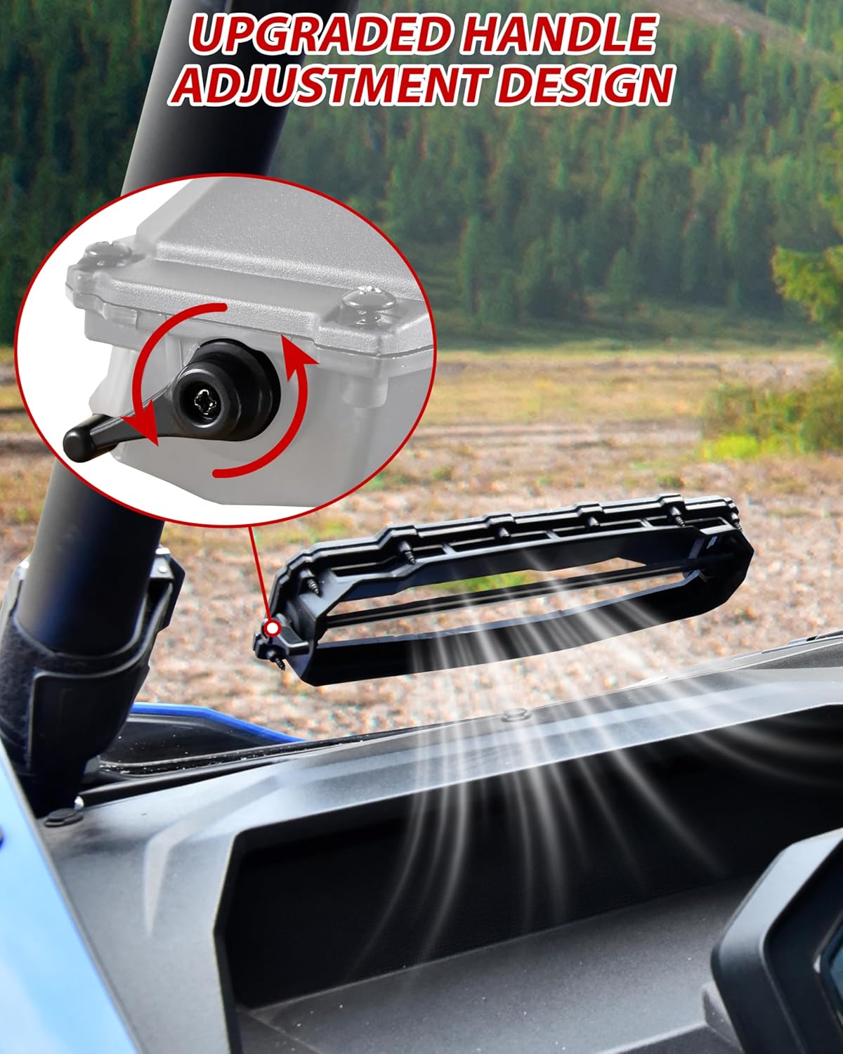 Universal UTV Windshield Vents Kit, Windscreen Modification Window Airflow Intake Vent Fits Polycarbonate Windshield, for Can-Am X3 RZR Ranger General Pioneer Teryx Talon Mule, 2PCS
