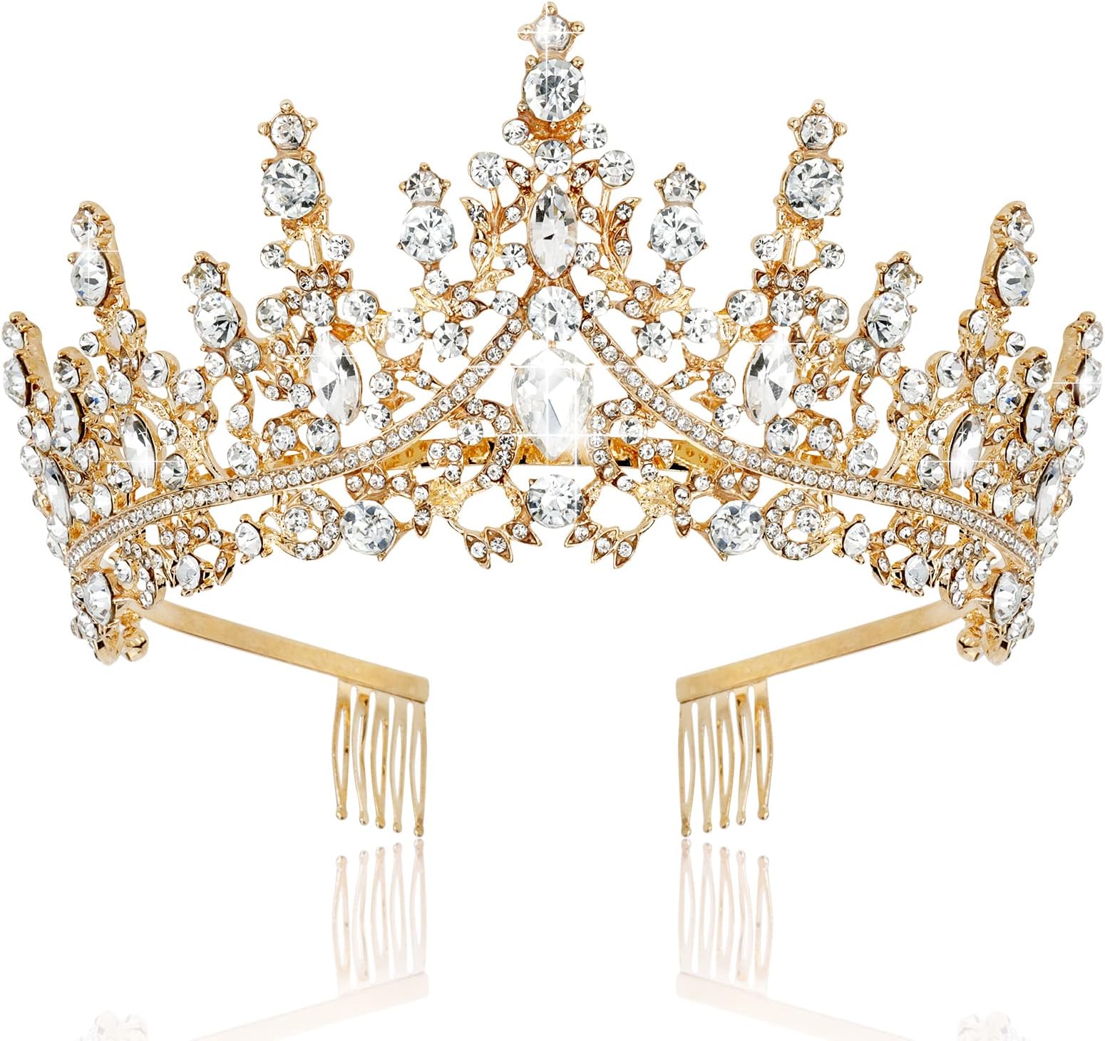 TOBATOBA Queen Crown for Women Crystal Princess Tiaras Rhinestone Wedding Tiara for Bride Birthday Crown for Women Bride Prom Pageant Halloween Costume Cosplay Props Hair Accessories
