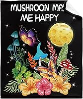 Vista 22 de Manta de hongos, ultra suave, cálida y ligera, de franela de forro polar con microhongos, para cama, sofá, regalo de viaje, decoración de hongos
