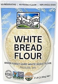 Palouse Brand Certified Glyphosate Residue Free Bread Flour | 3 LBS | Whole Grain | Stone Ground | Non-GMO | 100% Non-Irradiated | Kosher | USA Grown | Field Traced | Resealable Bag